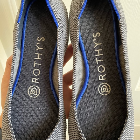 Rothy’s Women's Gray The Point Flat Shoes Cloud Grey Birdseye Sz 7 - Picture 2 of 13